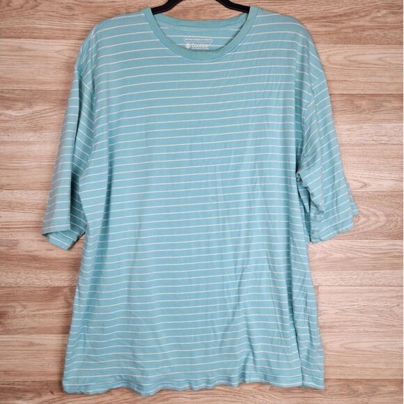 Coolibar UPF 50+ Men's XL Blue White Striped Morada Everyday Short Sleeve TShirt - Picture 1 of 7